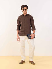 Brown Irish Linen Shirt